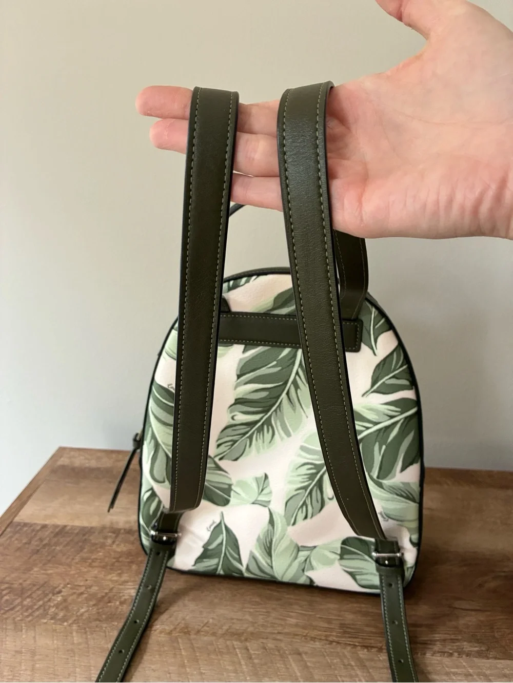 Coach Jordyn Backpack Banana Leaf Print,  Green / Chalk / Silver, 3962